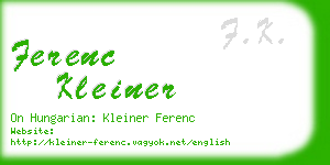 ferenc kleiner business card